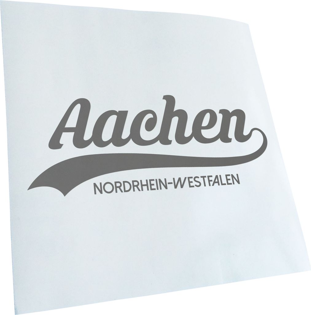Kiwistar - Autoaufkleber - Aachen Nordrhein-Westfalen - Grau - 50x19cm - Aufkleber für Auto, Laptop, Fahrrad, LKW, Motorrad mehrfarbig JDM Decal R...