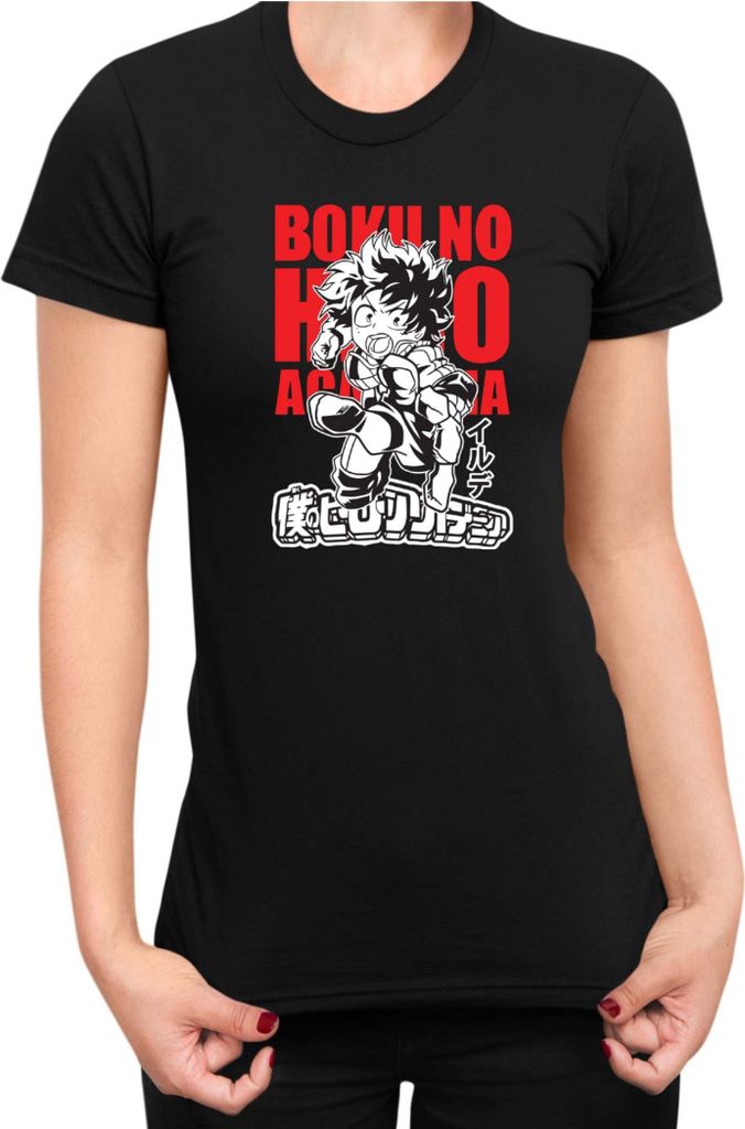Damen T-Shirt Japan Anime Manga My Hero Anime Academia 02 Hero School, Lady L / Schwarz