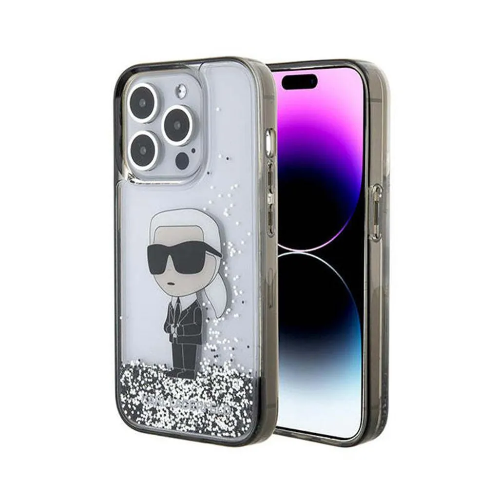 Cover Antiurto iPhone 15 Pro Karl Lagerfeld Glitter - Protezione Top