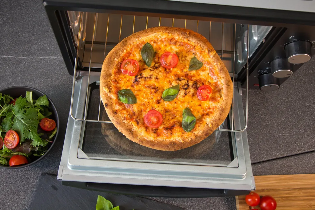 Steinborg Mini-four 25L 1600W Argent - Four à Pizza 3-en-1 Convection - 7