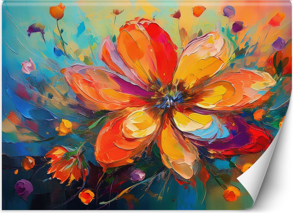 Vlies fototapete Bunte Blumen Abstraktion 450x315 cm Feeby Bunt inkl. Kleber einfache Montage