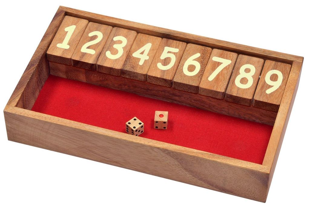 Jackpot Gr. S – Shut the Box aus Holz | Würfelspiel für 2+ Produktbild 