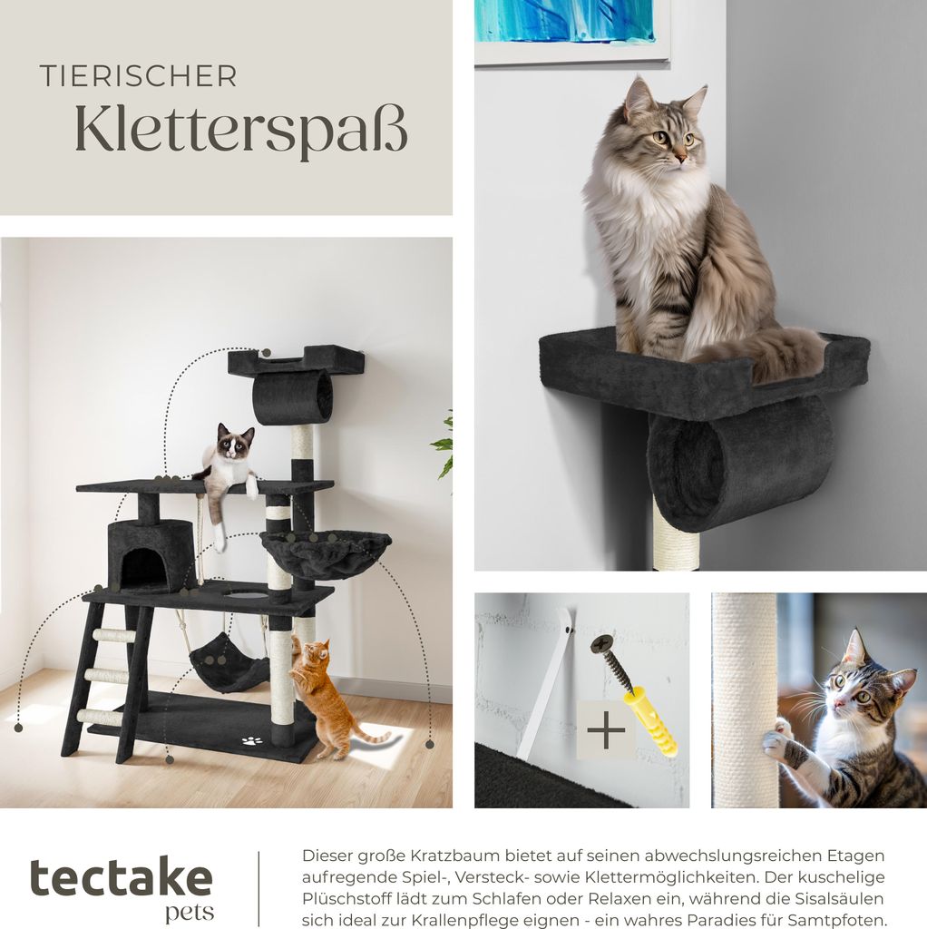 Kratzbaum Marcel 141 cm inklusive Treppe, Spielkordel und Produktbild 6