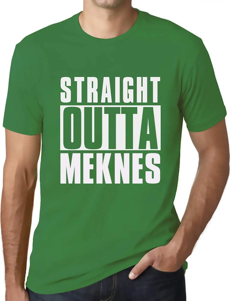 Herren Grafik T-Shirt Direkt aus Meknes – Straight Outta Meknes – Öko-Verantwortlich Vintage Jahrgang Kurzarm Lustige Druck Geburtstag Geschen...