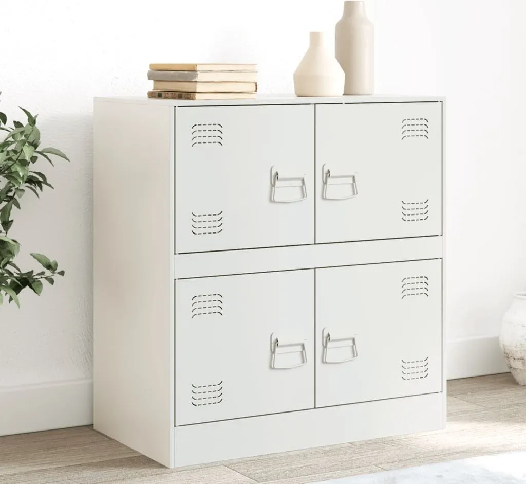 Credenza Acciaio Bianco 67x39x73 cm Maison Exclusive | Stile Loft