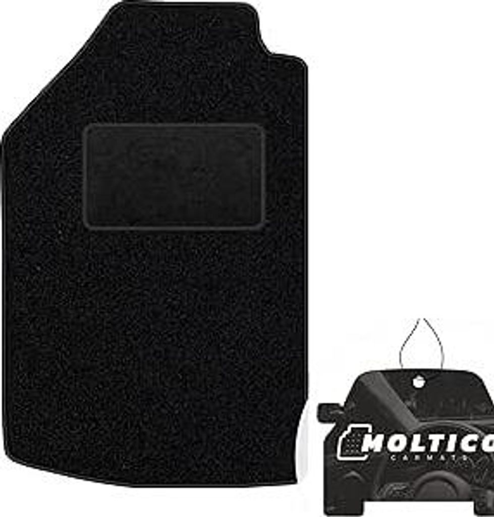 moto-MOLTICO Fahrer Fußmatte Auto Velours Fahrerseite Autoteppiche Schwarz Fahrermatte 1-teilig passend für VW Käfer 1938-2003