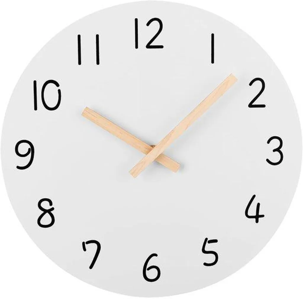 Grande Horloge Murale en Bois 40 cm Blanche - Mouvement Quartz Silencieux