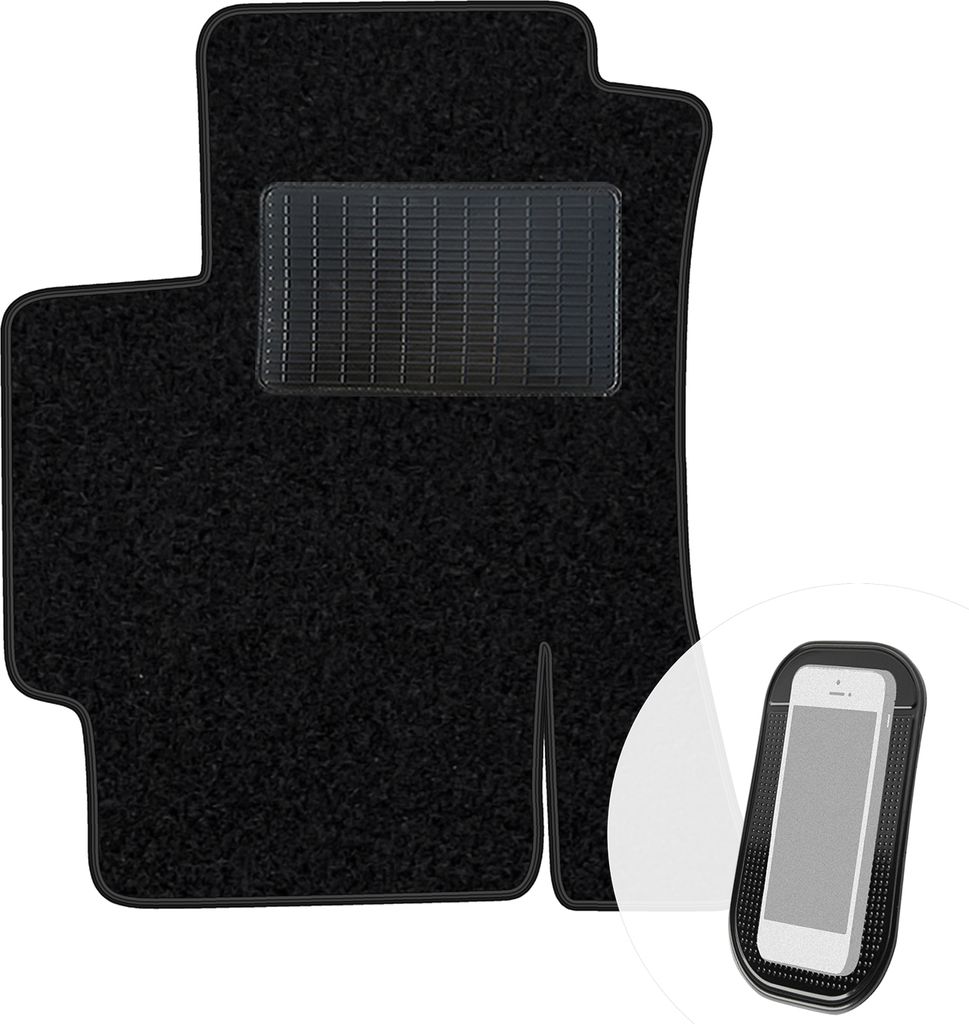 moto-MOLTICO Fahrer Fußmatte Auto Velours Fahrerseite Autoteppiche Schwarz Fahrermatte 1-teilig passend für Kia Rio II 2005-2011