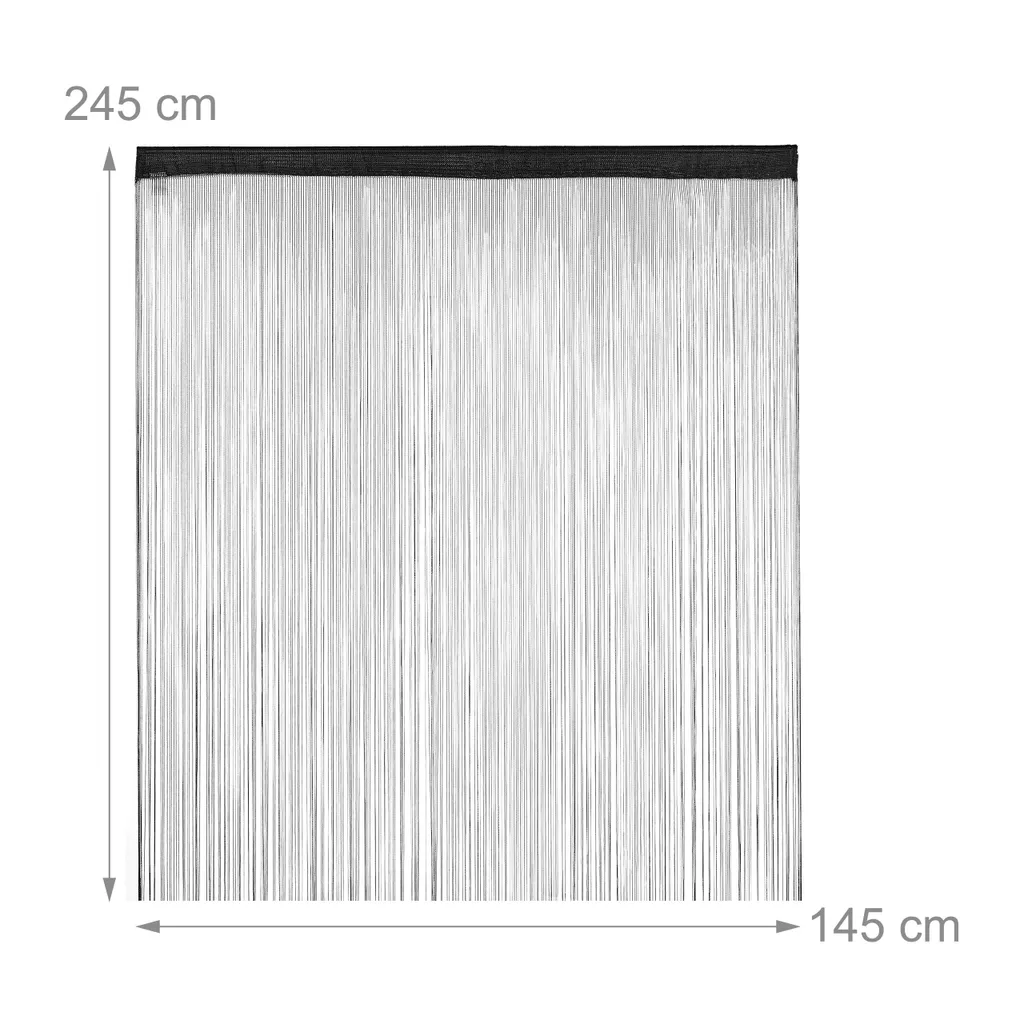 Set 3 Tende a Corda Relaxdays Nere 145x245 cm - Design per Interni - 4