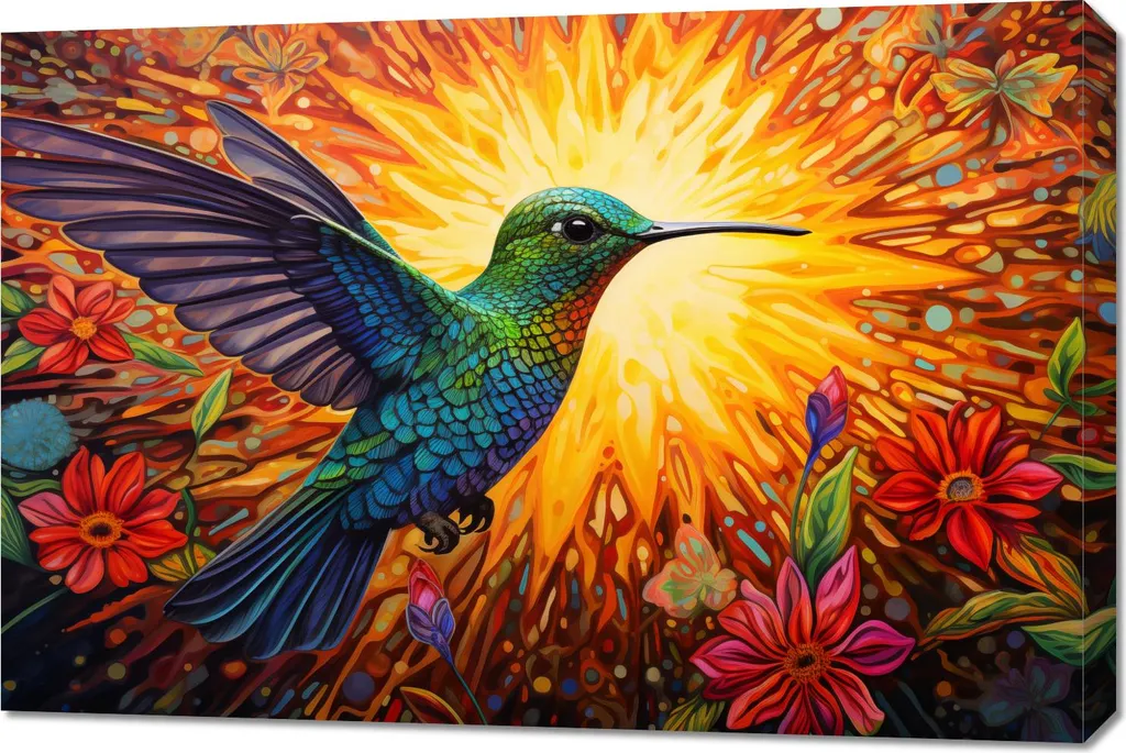 Decorazione Parete Colibrì Barw 90x60 cm - Arte e Design Moderno