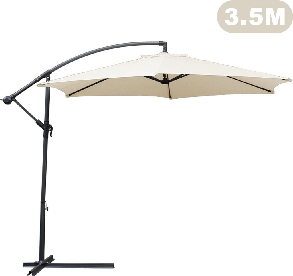 TolleTour Sonnenschirm Ampelschirm 350cm - Ampelschirm, Sonnenschutz, Gartenschirm - Beige