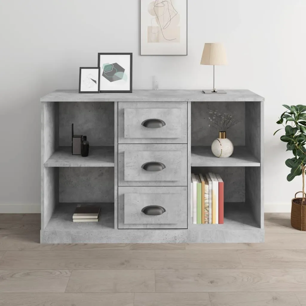 vidaXL Madia Grigio Cemento 104,5 cm in Legno Multistrato Resistente