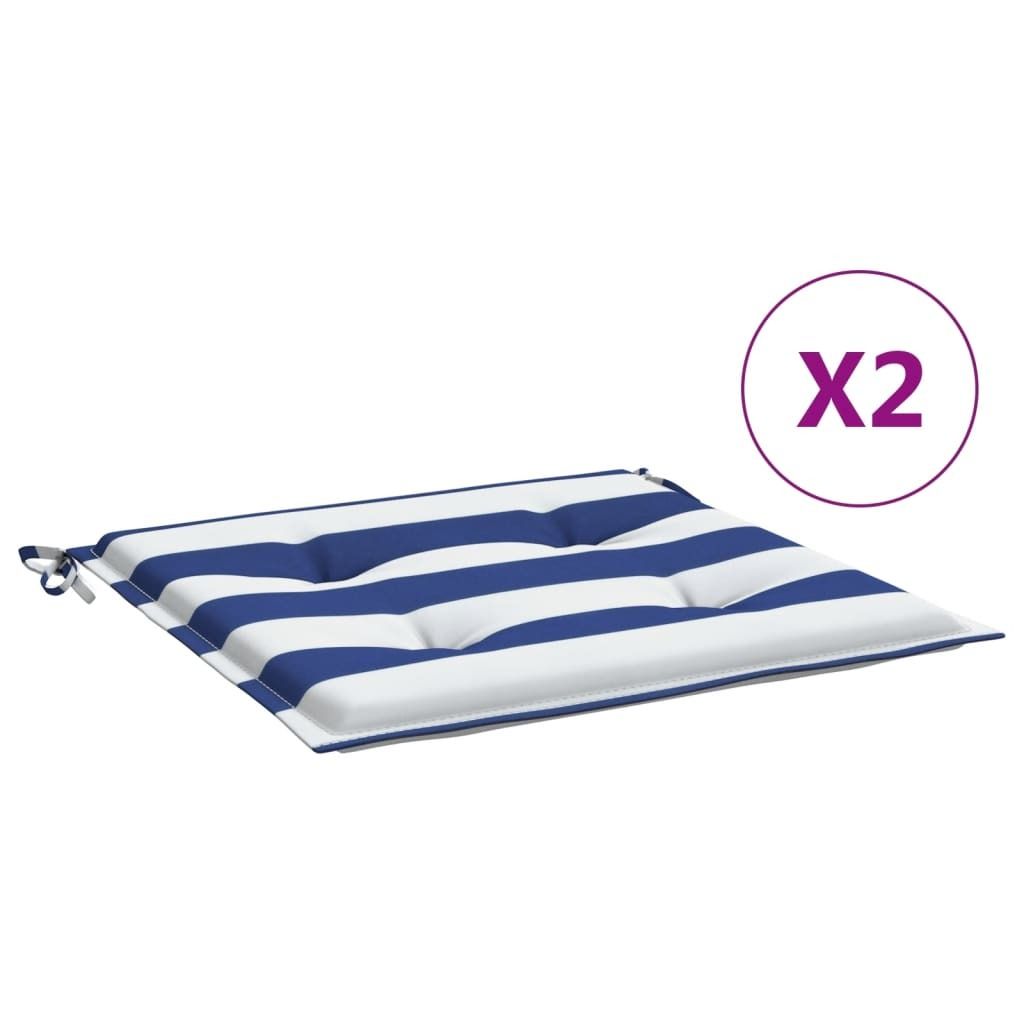 vidaXL Gartenstuhl-Kissen 2 Stk. Blau & Weiß Gestreift Produktbild 
