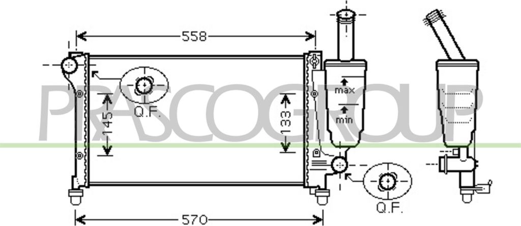 PRASCO FT122R006 Kühler Wasserkühler Motorkühler für FIAT PANDA (169)