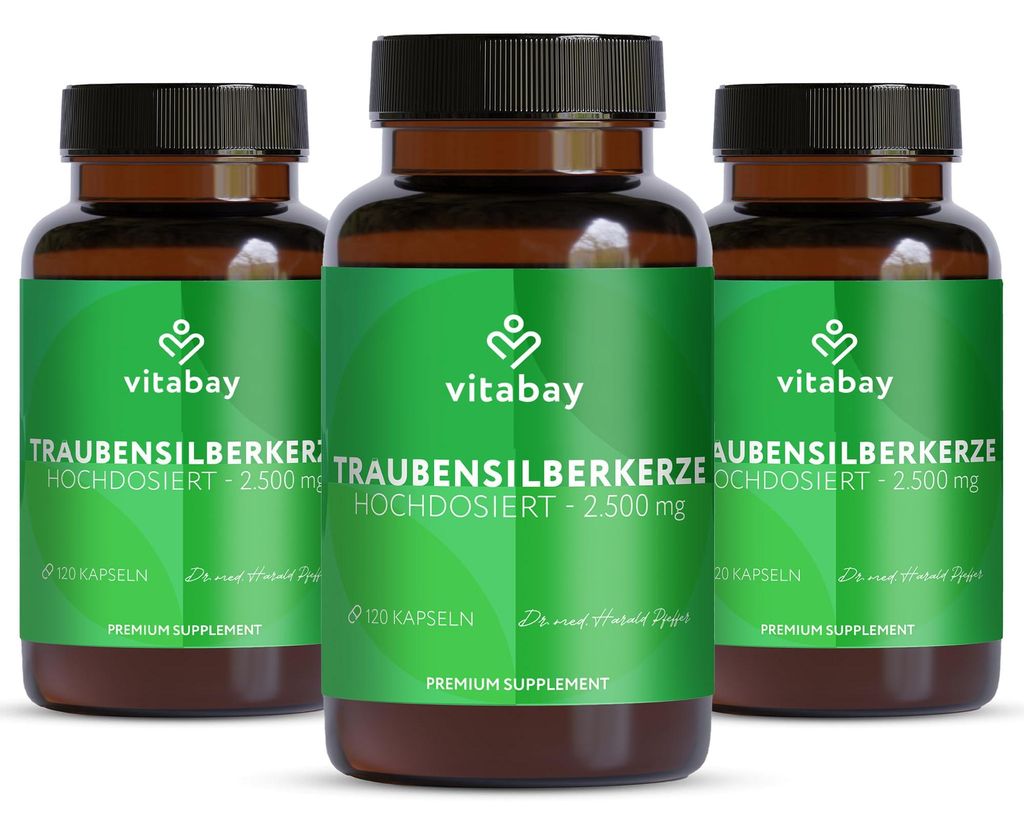 Vitabay Traubensilberkerze 2.500 mg – 360 vegane Kapseln – Produktbild 