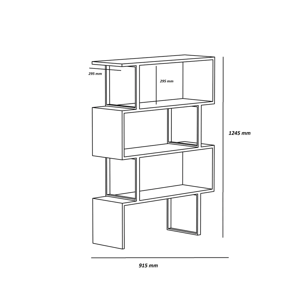 Bibliothèque Adriana Robuste Anti-Rayures 124cm - Rangement Chic Or