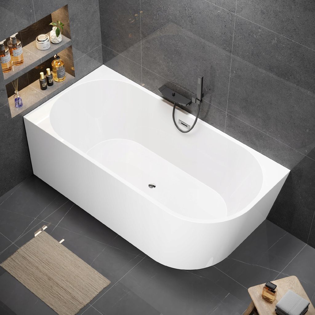 Corciano Vorwandbadewanne Pula Links 170x80 cm Weiß | Produktbild 