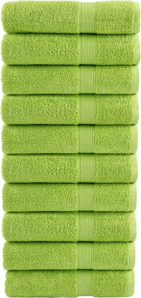 Premium Badetücher SOLUND 10 Stk. Apfelgrün 100x150 cm 600 g/m²