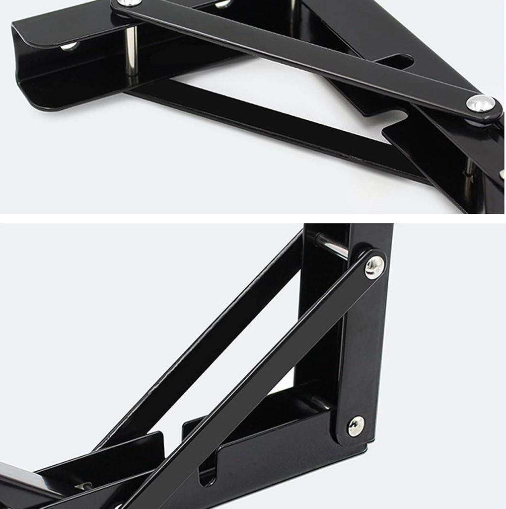 Platzsparende Klapphalter für das Büro - 2 Stück - Wandklappregalhalter - Eckträger - Wandmontage - Klappregal (200 mm)