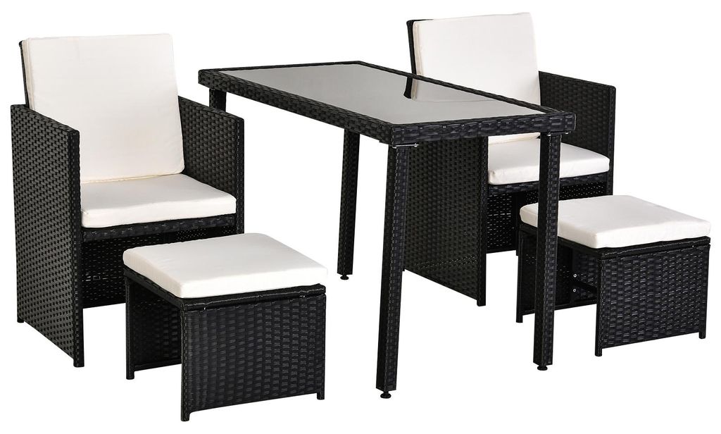 Outsunny Polyrattan zitgroep, tuinset, set van 11 delen, Productafbeelding 