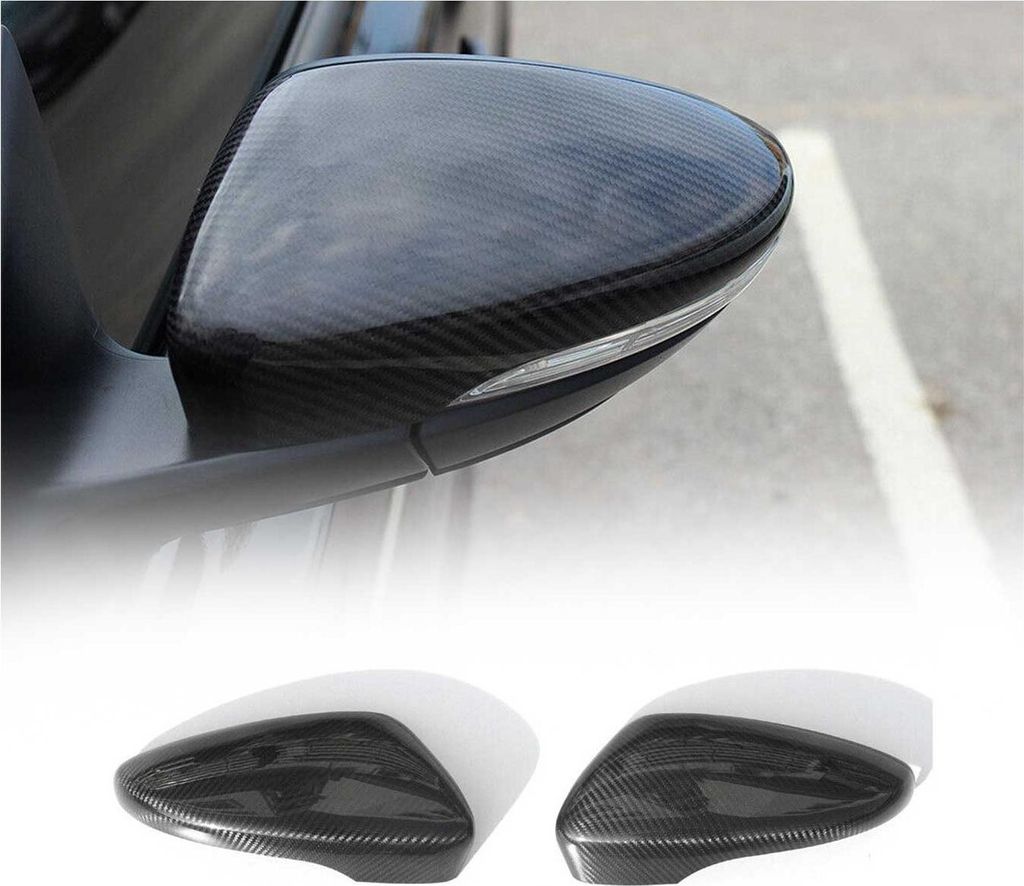 Spiegelkappen Spiegelabdeckung für VW Jetta 2010-2014 Kohlefaser Schwarz 2tlg