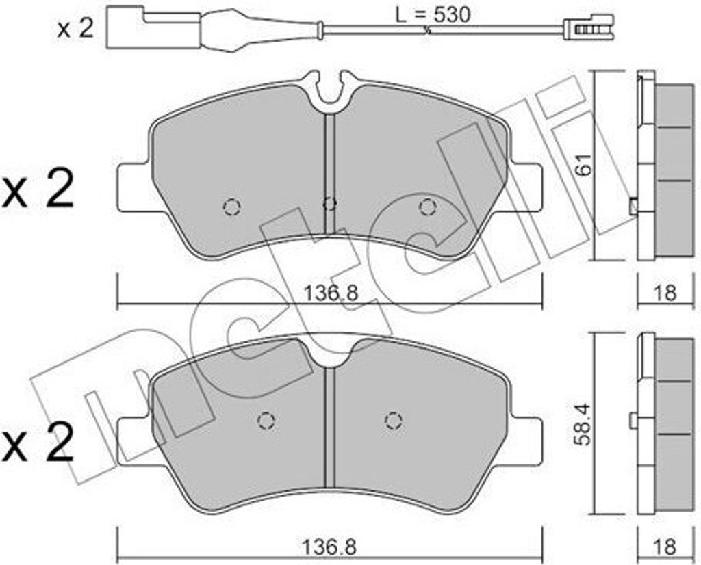 METELLI Bremsbeläge Satz Hinten Bremsklötze für FORD Produktbild 