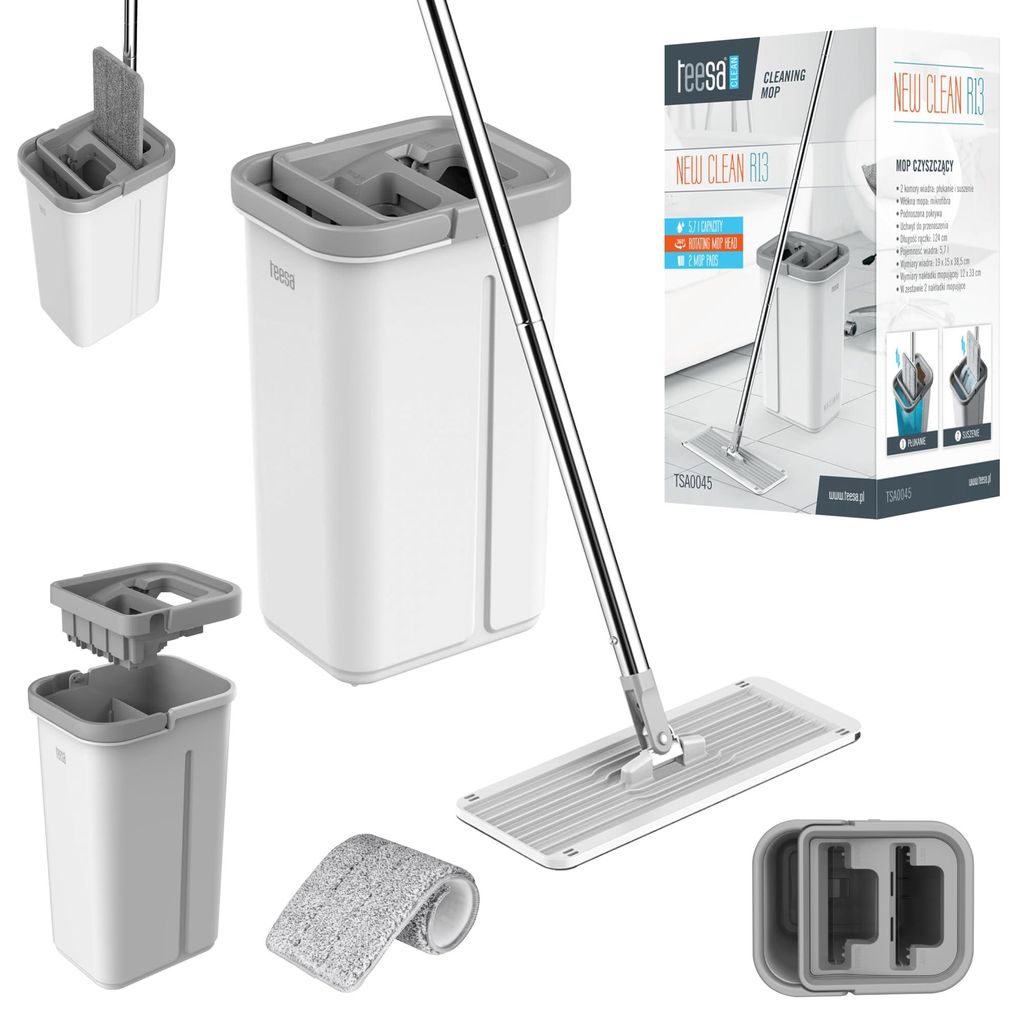 Mop a doppia camera Teesa New Clean R13, 5,7L, grigio, Immagine del prodotto 
