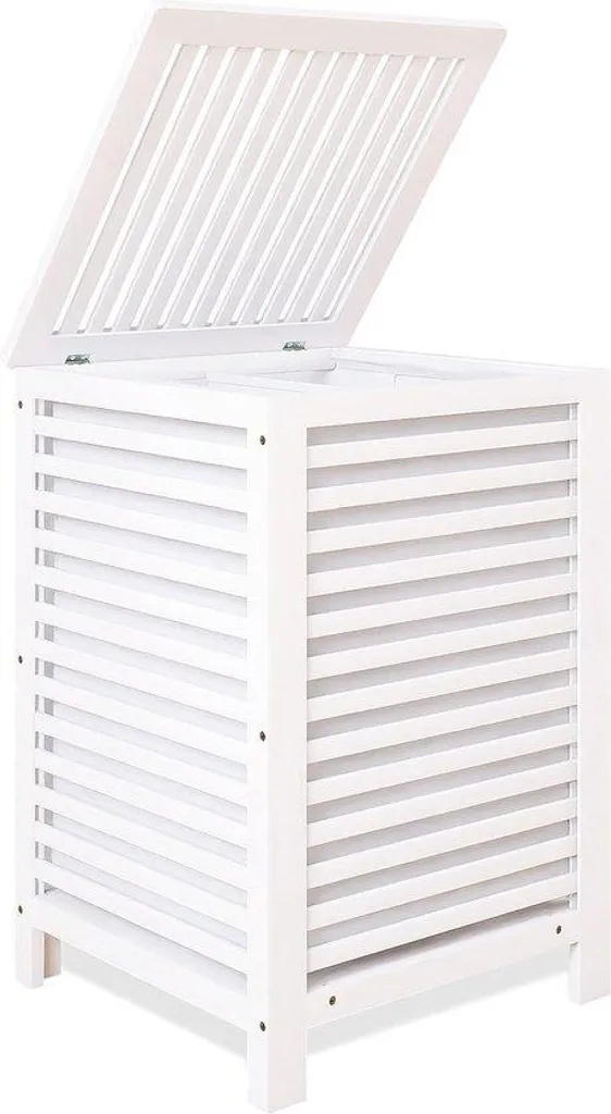 Panier linge double 120L blanc : tri facile et zéro odeur bambou