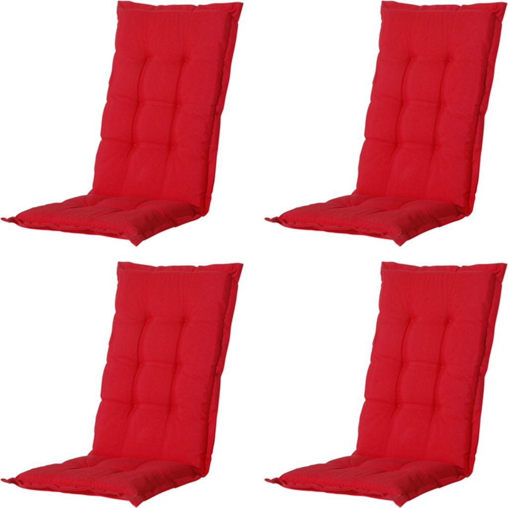 Madison - Gartenstuhlauflage High Back Panama rot - Ca. 123x50 cm - 4er-Set