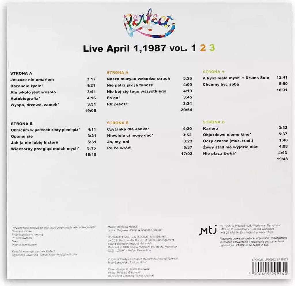 Vinyle Live April 1.1987 coffret 3LP réédition 2017 pour collection