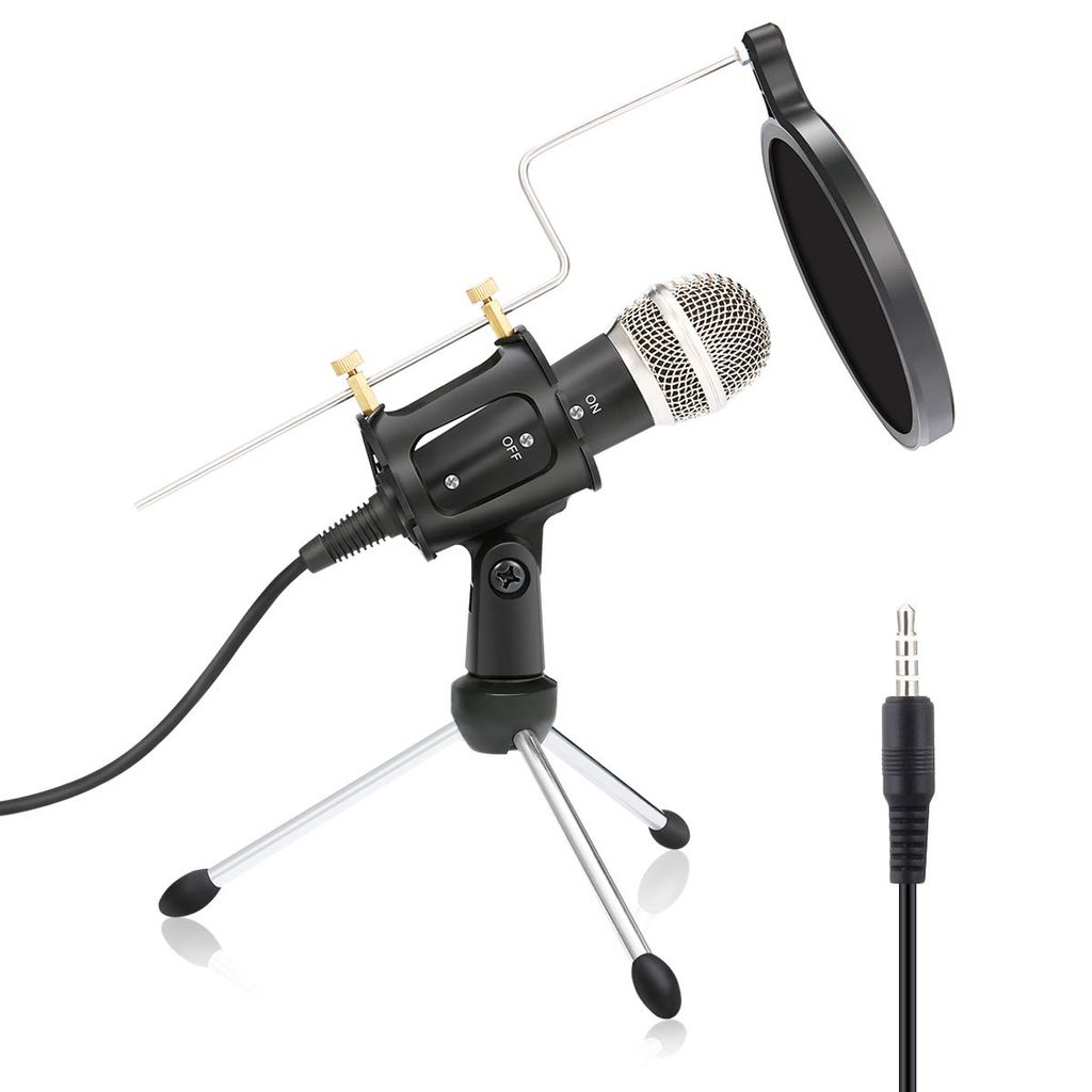 Mini-Kondensatormikrofon MOVKZACV Mini-Mikrofon Karaoke-Mikrofon für Sprachaufnahme Mikrofon 3,5 mm Chatten und Singen auf Handy Android