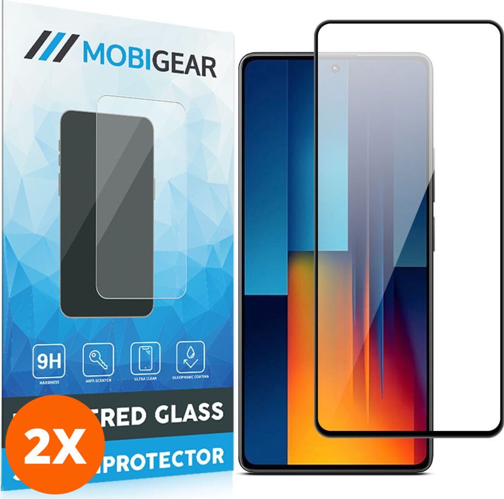 Mobigear Premium 4.99 POCO M6 Panzerglas Gehärtetes Glas Displayschutz - Hüllenfreundlich (2er Pack)