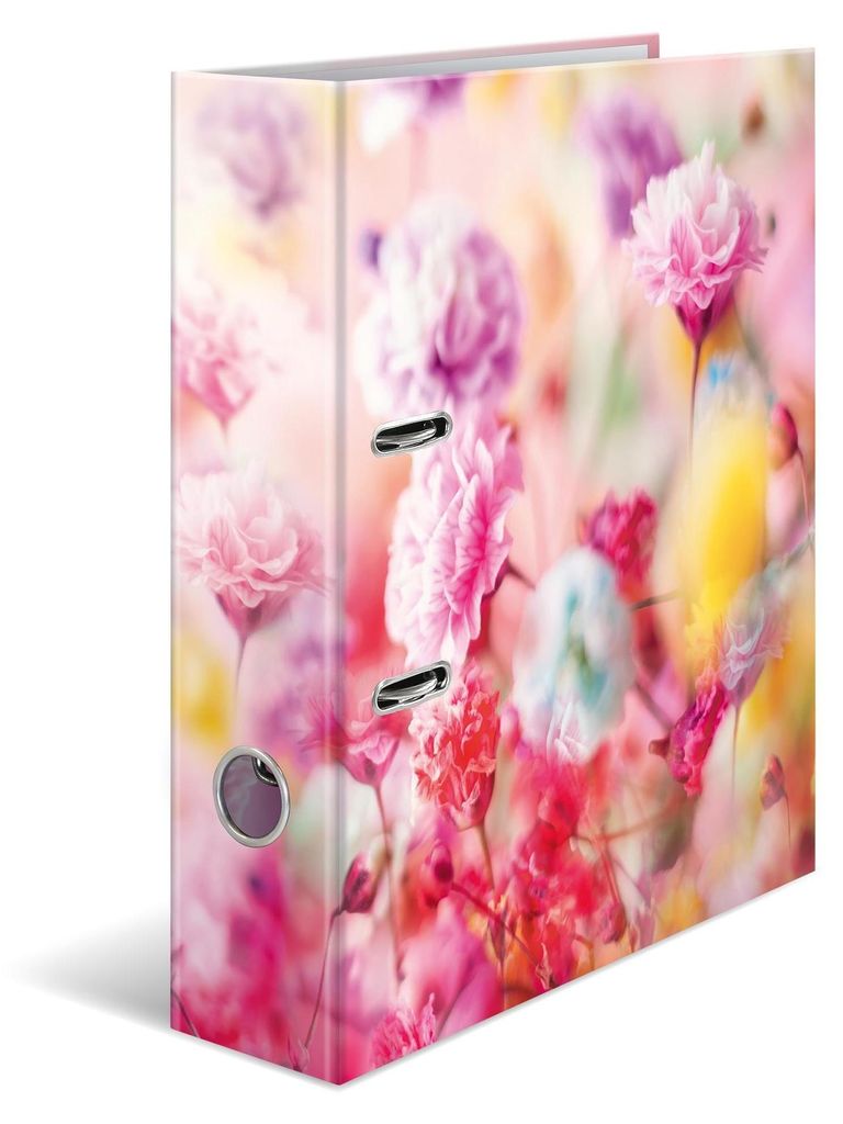 HERMA Ordner A4 Rosa Blüten, 7 cm breit, Kinder Ringordner Produktbild 