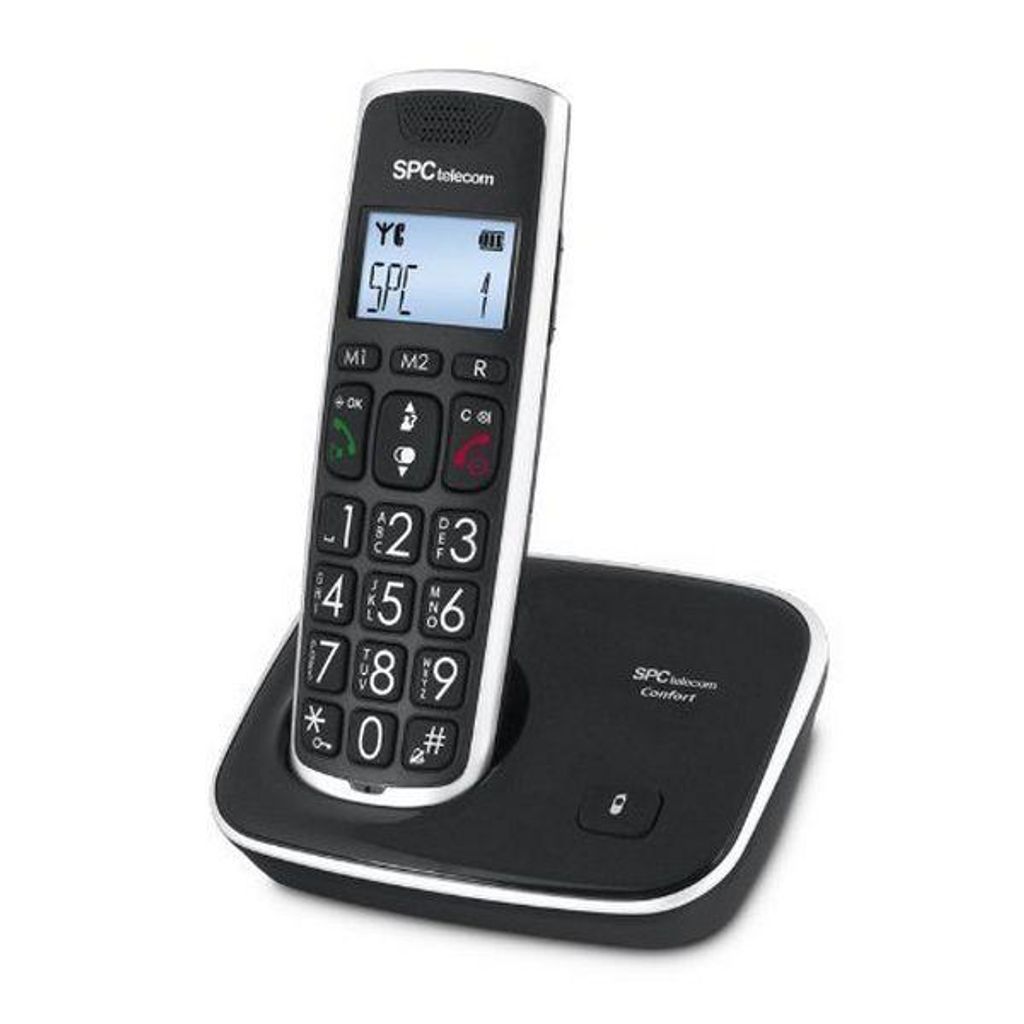 SPC 7608N, DECT-Telefon, Freisprecheinrichtung, 20 Eintragungen, Anrufer-Identifikation, Schwarz