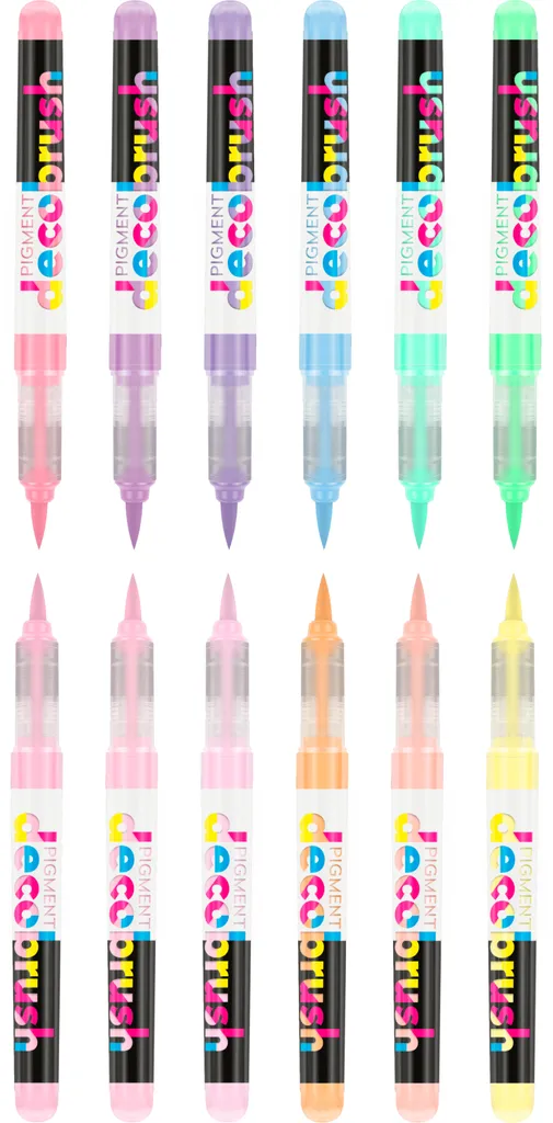 Marqueurs pour Customisation et Déco : Set 12 Pigment Decobrush Pastel