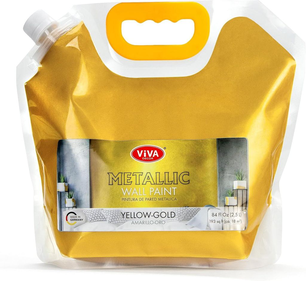 Viva Decor Metallic Wandfarbe Gelb-Gold 2,5 l im Beutel, Produktbild 