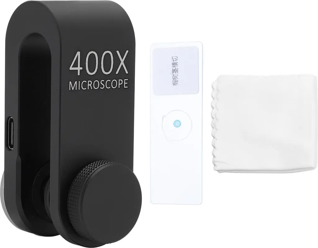 Objectif Microscope 400x pour Smartphone avec Lampe LED et Clip Universel - 3