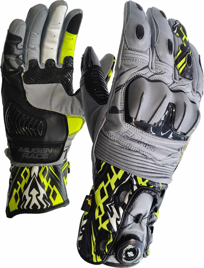 Gants de moto racing MUGENRACE Cowy en cuir de kangourou souple XL