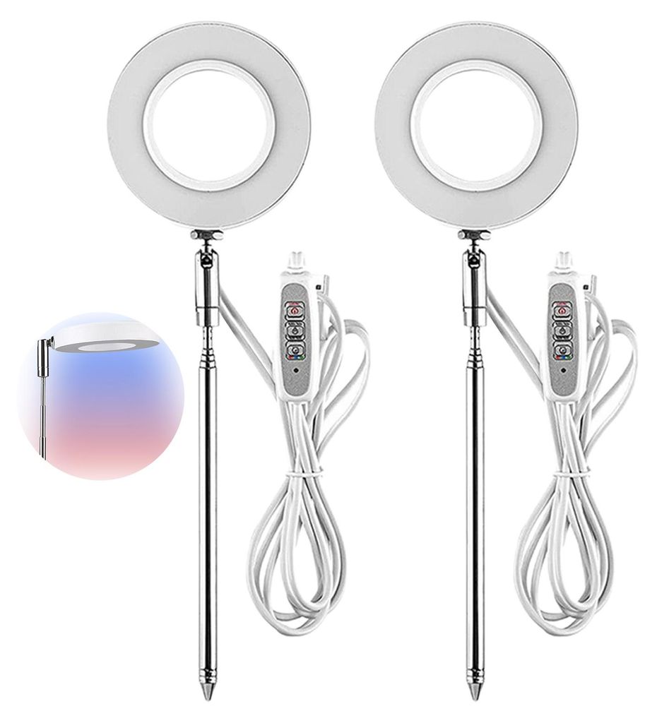 1/2 Stück Teleskop-Pflanzenlampe Vollspektrum-Tischleuchte mit 4H/8H/12H-Timer und 4 Dimmstufen, höhenverstellbar, LED-Pflanzenlampe für Zimmerp...