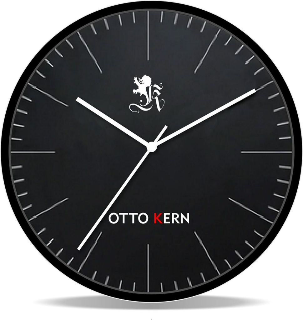 Moderne Otto Kern Design Wanduhr 30 cm geräuscharmes japanisches Uhrwerk