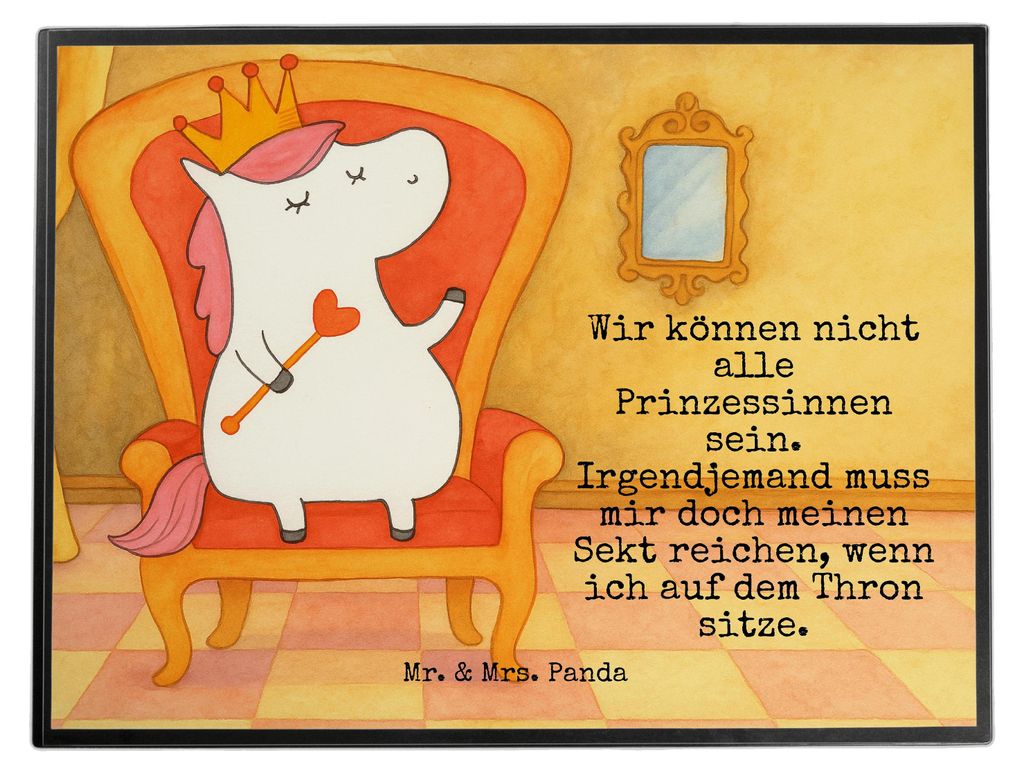 Mr. & Mrs. Panda schreibtischunterlage Einhorn Prinzessin Design - Weiß - Geschenk, Monat, Schreibunterlage, schreibtischunterlagen, Geburtstag, t...