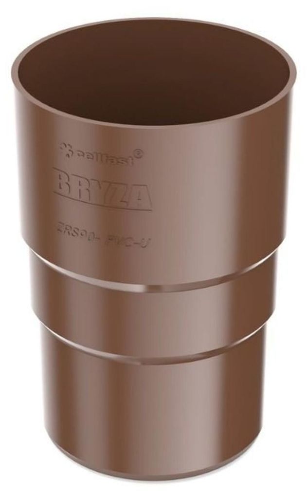 BRYZA Kunststoff Fallrohrverbinder Ø 63 mm, Braun RAL 8017 Produktbild 