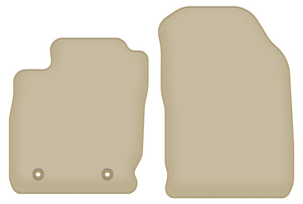 Velours-Fußmatten Vorne PREMIUM beige passend für Ford EcoSport MK2 FL (2017-, Crossover) – mit Befestigungen – passgenau