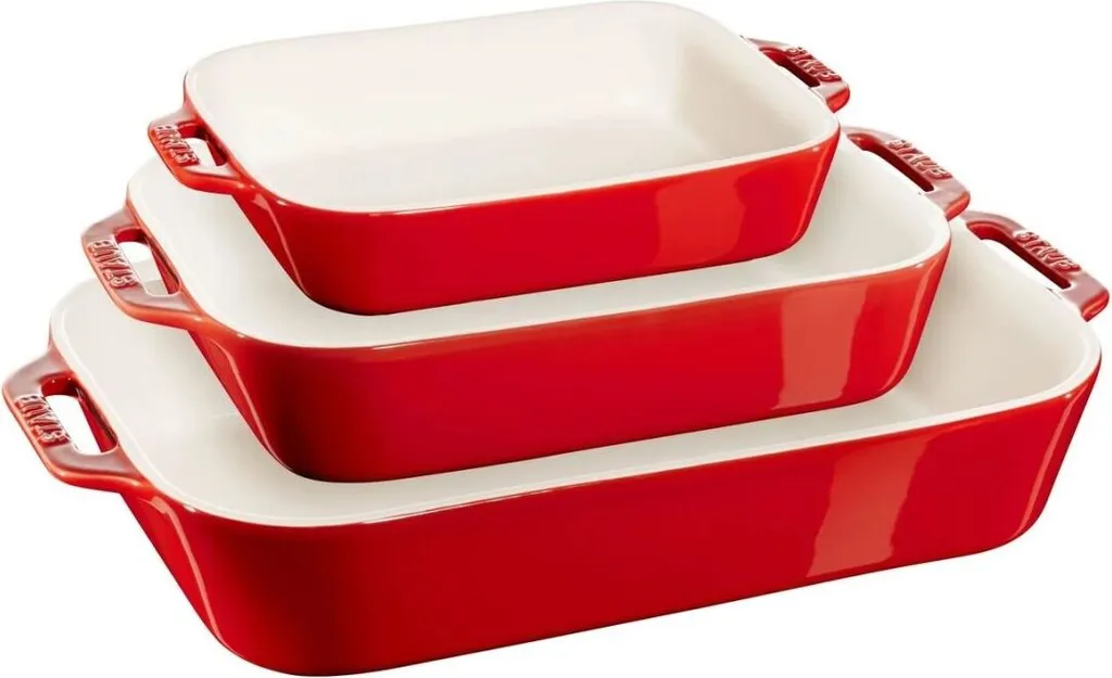Plat à Four Staub : Finis les Plats Rayés avec ce Set de 3 en Céramique
