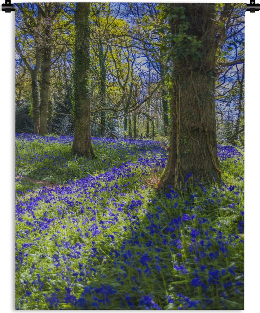 MuchoWow Wandteppich Wandbehang Wald - Frühling - Blumen 60x80 cm Tapisserie Dekoration Wandtuch - Decke - Wandtücher - Wohne