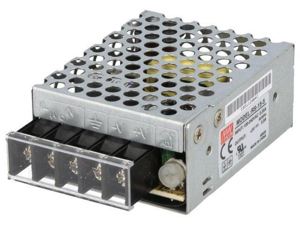 MEAN WELL RS-25, 25,2W, 115 - 230V, 47 - 63 Hz, 0 dB, 23 Productafbeelding 
