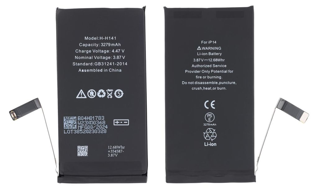 Ersatz Akku Accu für iPhone 14 Batterie Battery Kompatibel Hochleistungsbatterie 3279mAh
