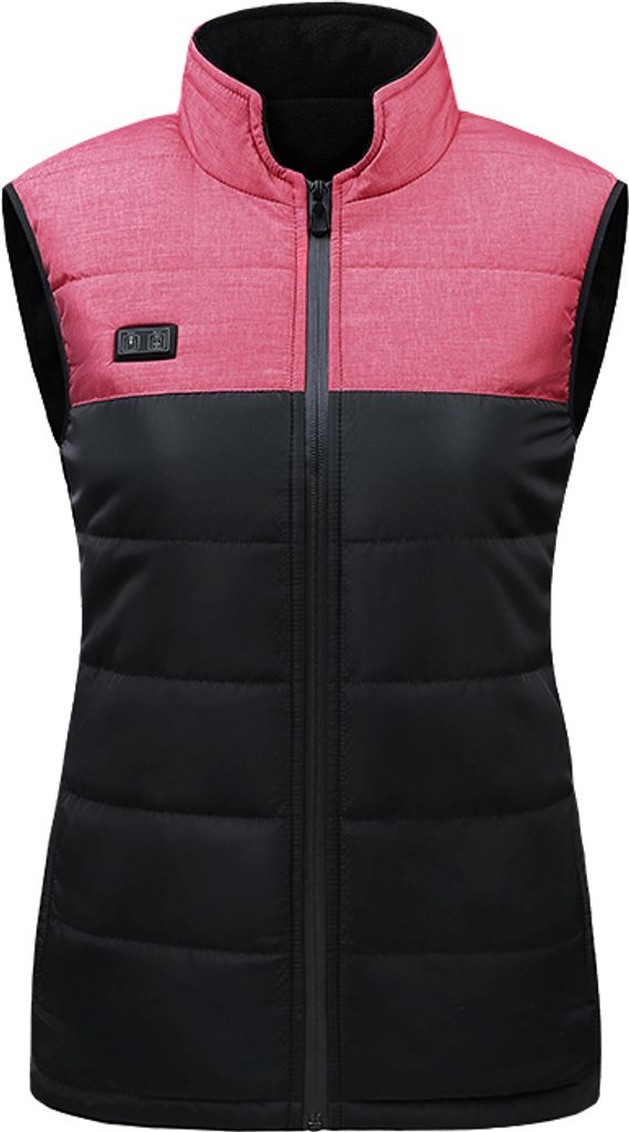 INF Beheizte Weste mit Dual-Steuerung, konstanter Temperatur & Wärme Schwarz+Rot 4XL
