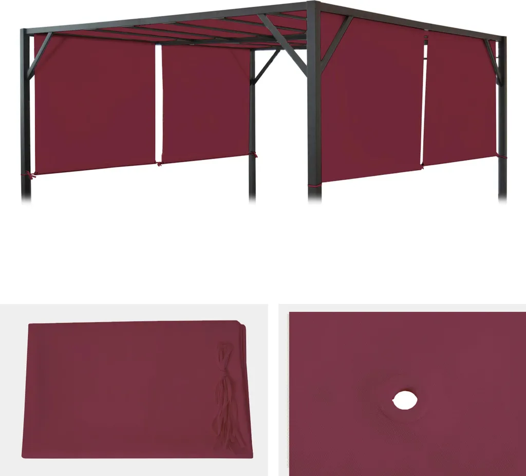 Telo Tetto Ricambio Gazebo Baia 3x3 Bordeaux | Design Outdoor Elegante