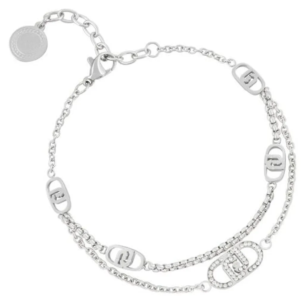 Bracelet double en acier avec cristaux LJ2903 - Bijou élégant Liu Jo